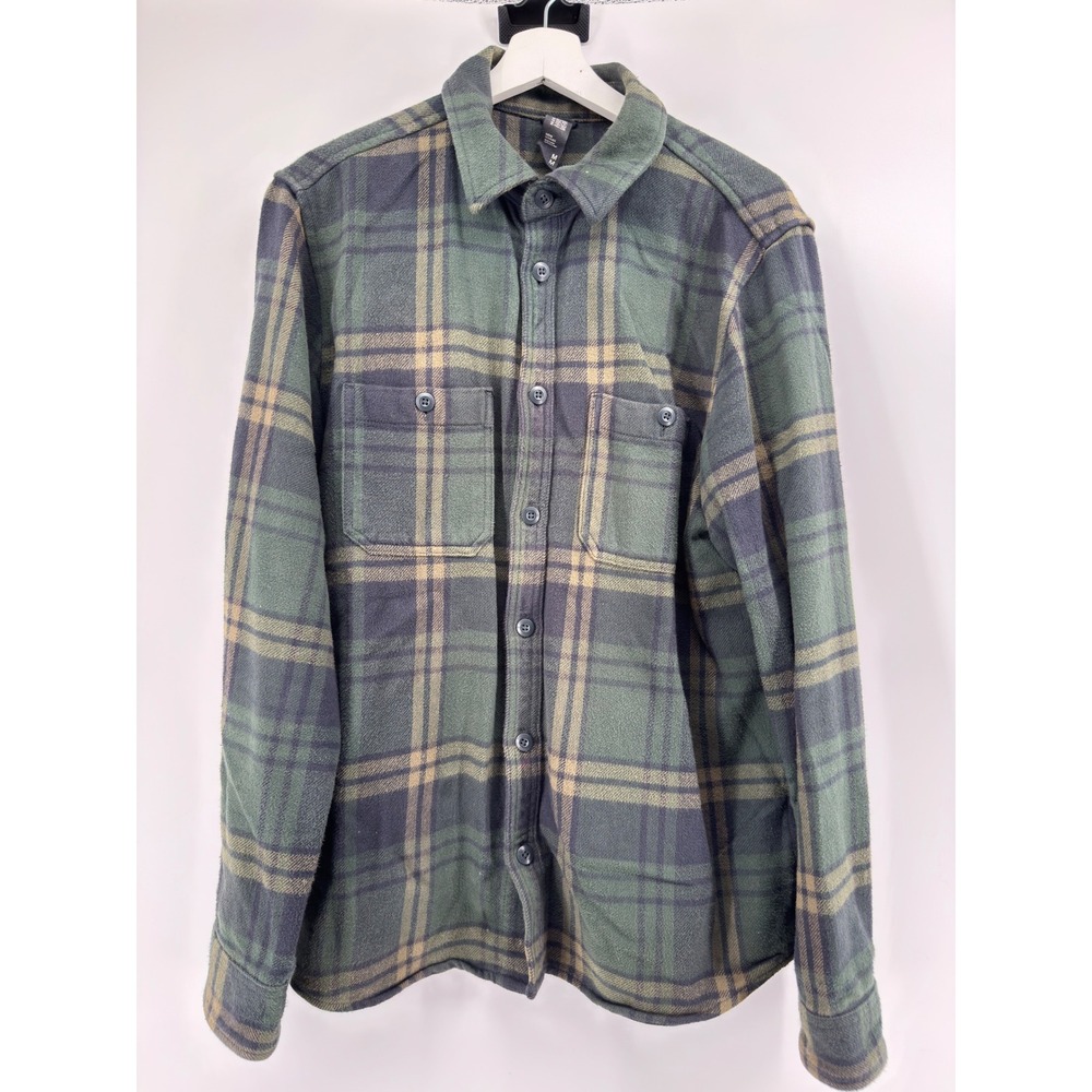 Mountain Hardwear Mens Green Plaid Organic Cotton Flannel Shirt Size M